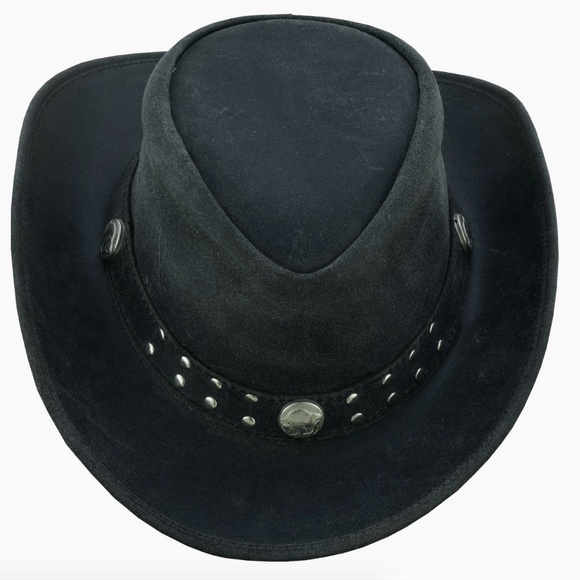 ๐HOST PICK๐ Lesa collection inc Arizona Leather Hat WesternStyle Concho L UNIS - Picture 4 of 8